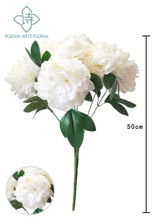 Ramo de peonías de Noruega artificial - Adorno decorativo de flores