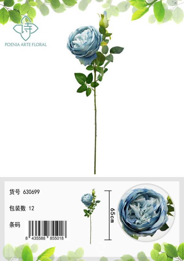 Ramo de rosa con 2 cabezas de 65 cm - Decoración floral