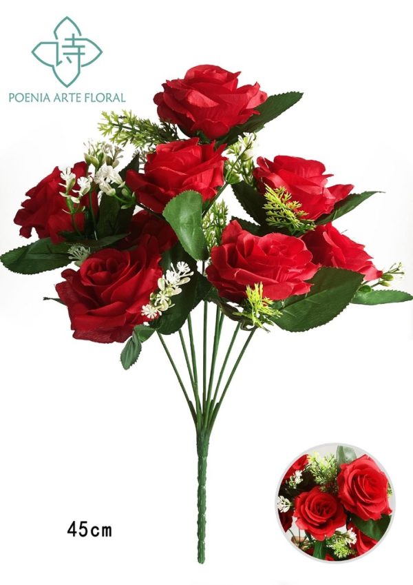 Ramo de rosas con bordes (8 cabezas) - Imagen 3