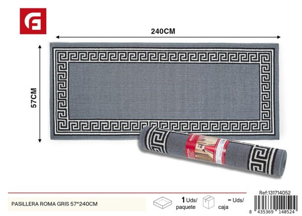Pasillera Roma Gris 57x240 cm - Alfombras y textil del hogar