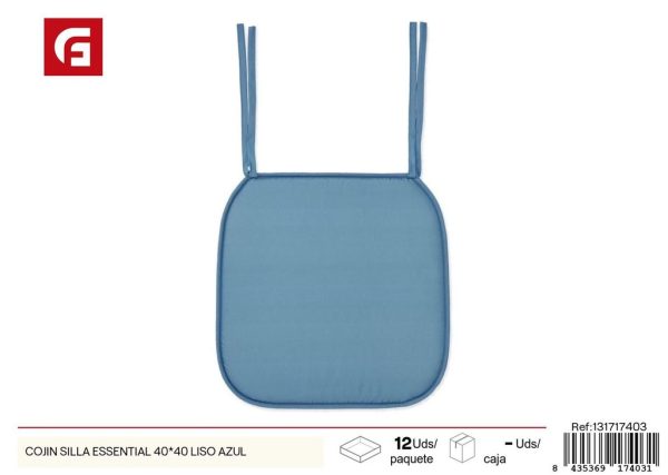 Cojín de silla Essential 40x40 liso azul - Textiles acogedores y decorativos