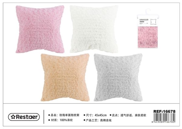 Funda de cojín rosa con diseño 45*45 cm - Textil de hogar
