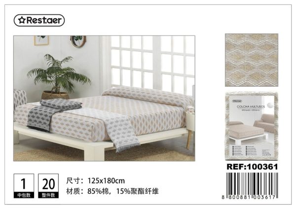 Manta multiuso con diseño rombo 125x180cm para sofá