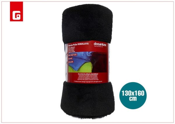 Manta polar Himalaya negro 130*160 cm - Textiles de cama