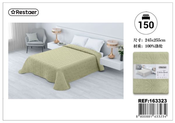 Cubrecama 245x255cm verde Ecobuti para decoración y confort