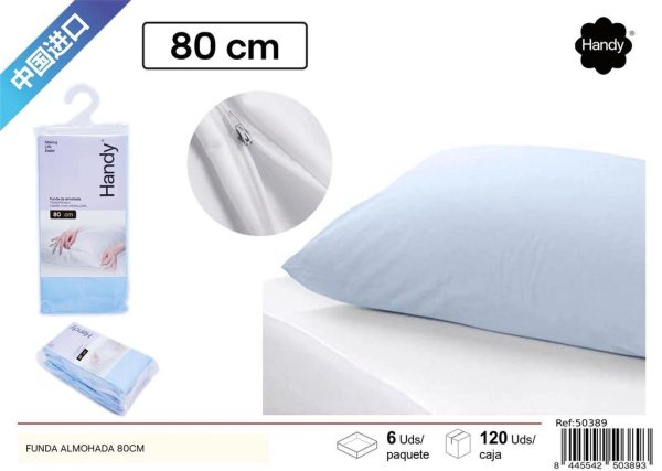 Funda de almohada azul de 80cm - Ropa de cama