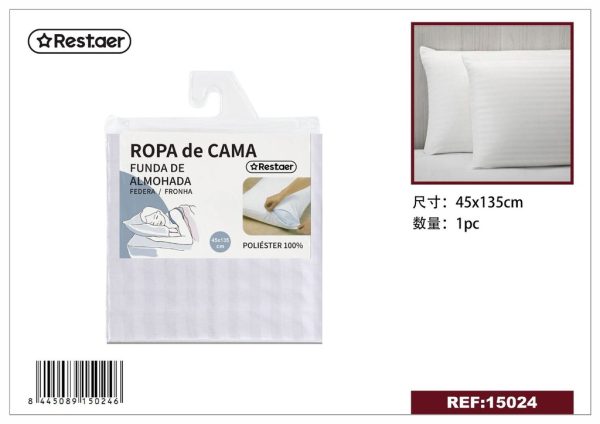 Funda de almohada blanca 45x135cm para cama