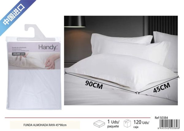 Funda de almohada blanca rayada 45*90cm - Textiles para el hogar