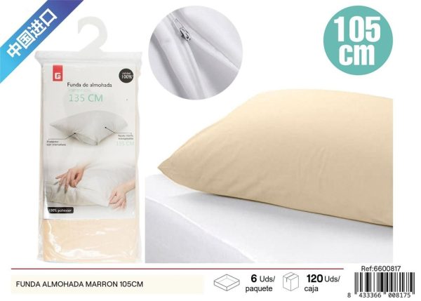 Funda de almohada marrón 105 cm - Accesorios de cama y descanso