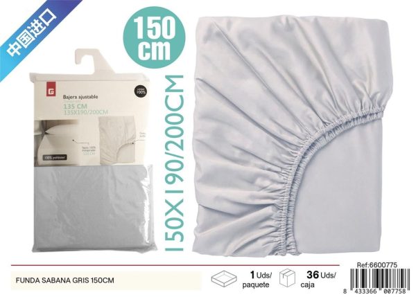 Funda de cama gris 150 cm - Ropa de cama y textiles para el hogar