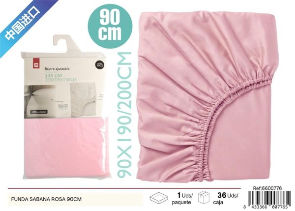 Funda de sábana color rosa 90 cm - Ropa de cama