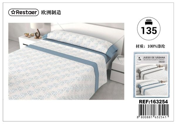 Juego de sábana 135cm Cartago aqua - Textiles para el hogar