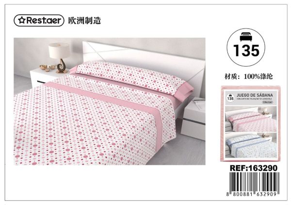 Juego de sábana impresa 135cm SAONA PINK - Ropa de cama y textiles para el hogar