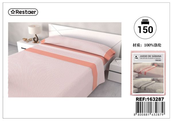 Juego de sábanas 150 cm Babel coral - Ropa de cama
