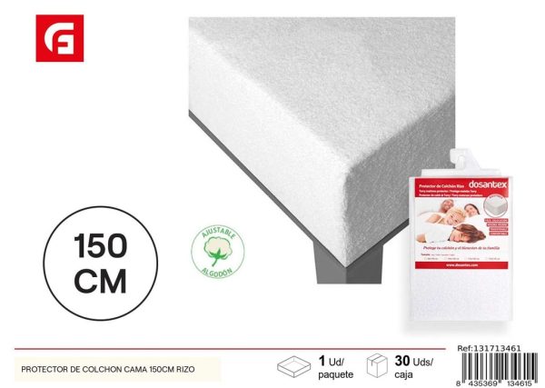 Protector de colchón cama 150cm rizo - Textiles de hogar
