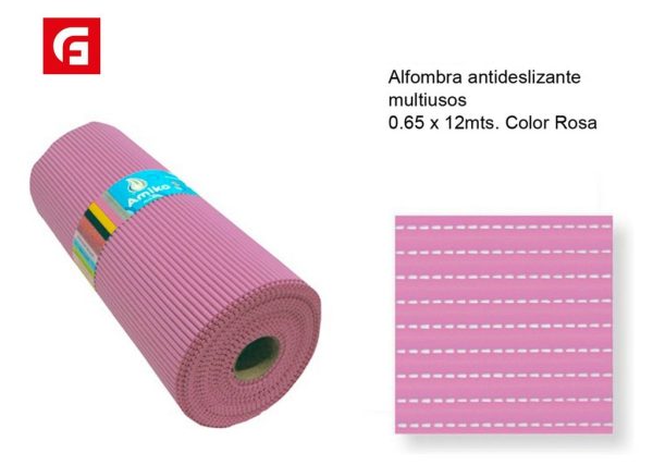 Alfombra antideslizante rosa multicolor - Textiles y protección para el suelo
