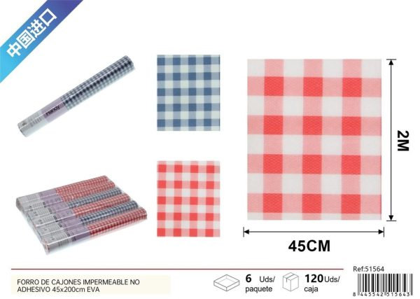 Forro de cajones impermeable no adhesivo 45x200 cm EVA - Organización del hogar