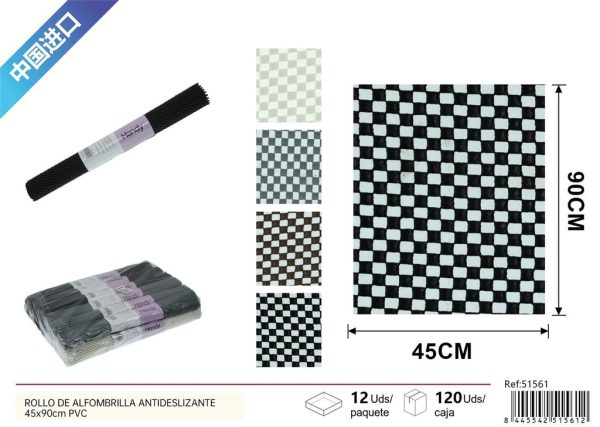 Rollo de alfombrilla antideslizante 45x90cm PVC - Textiles para el hogar