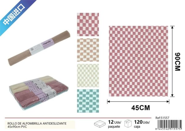 Rollo de alfombrilla antideslizante 45x90cm PVC para seguridad en el hogar