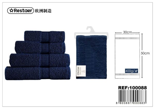 Toalla azul oscuro 30x50cm 400g - Textiles del hogar