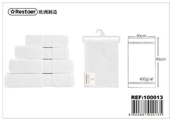 Toalla blanca 50x90 cm 400 g - Textiles del hogar