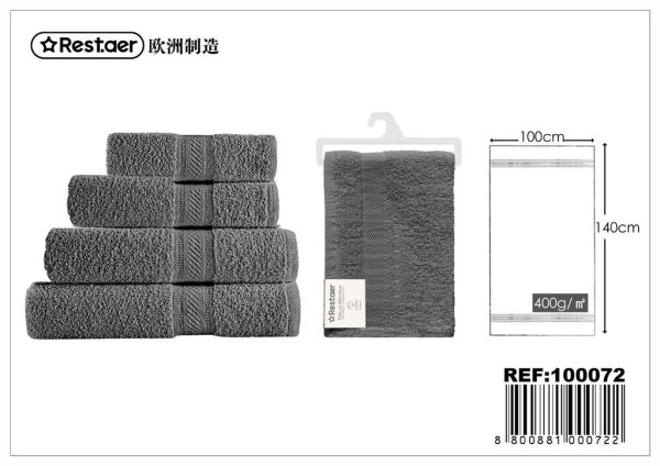 Toalla color gris 100x140cm 400g - Textiles de hogar