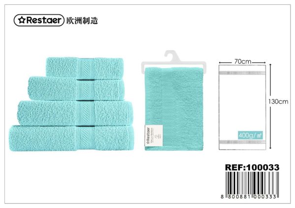 Toalla color turquesa 70x130 cm 400g - Textiles de hogar
