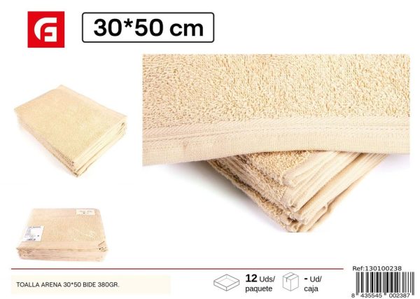 Toalla de arena 30x50 Bide 380gr - Textiles para baño
