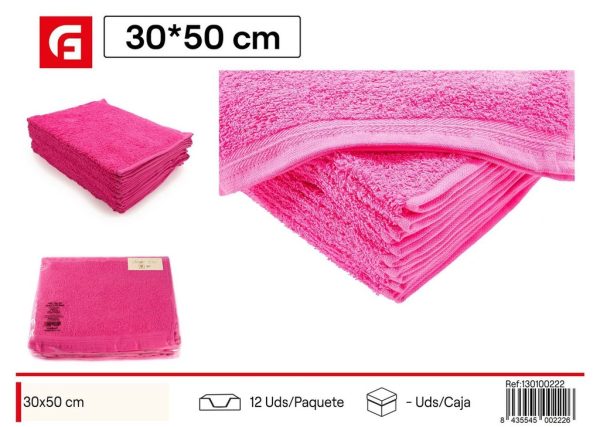 Toalla fucsia 30x50cm - Textiles para baño