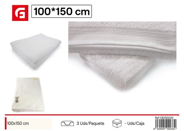 Toalla hotel blanca 100x150 cm - Textil de baño