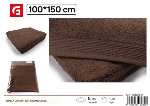 Toalla marrón 100x150 cm - Textil de baño