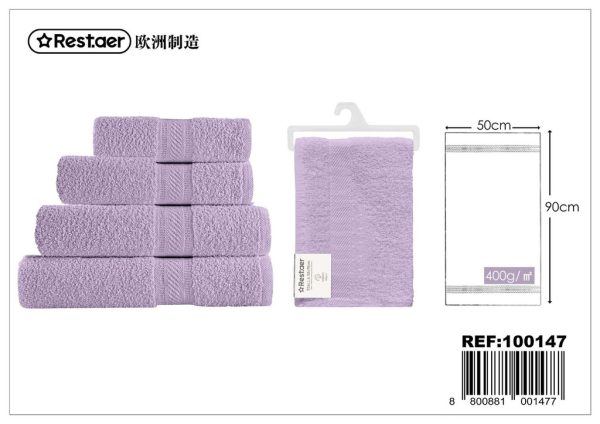 Toalla morado claro 50x90 cm 400 g - Textiles del hogar