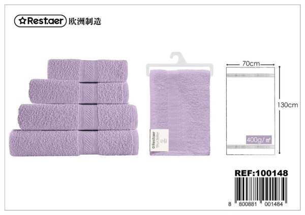 Toalla morado claro 70x130 cm 400g - Textiles de hogar