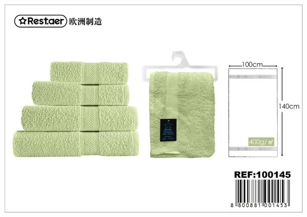 Toalla verde claro 100*140 cm, 400g - Textiles para el hogar