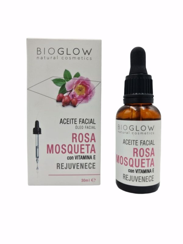 Aceite facial rosa mosqueta 30ml BioGlow para cuidado de la piel