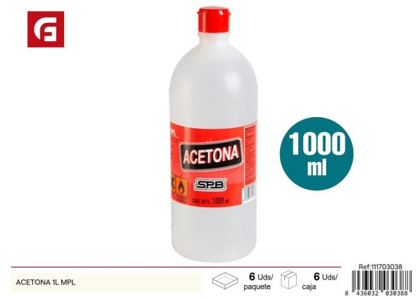 Acetona 1L MPL - Productos de cuidado personal y manicura