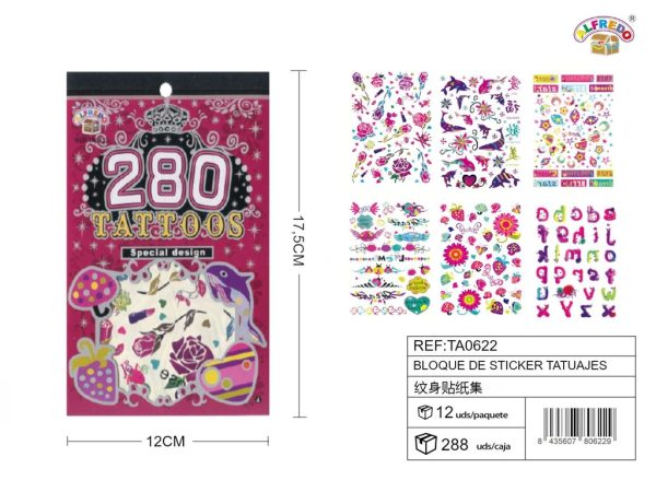 BLOQUE DE STICKER TATUAJES 12X17,5CM - Stickers de Tatuajes