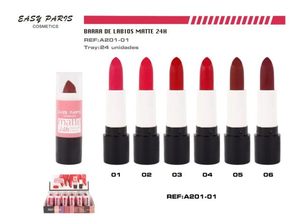 Barra de labios matte 24h 24 unidades - Cosméticos