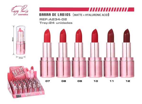Barras de labios sedosas con ácido hialurónico 24 unidades - Cosmética y maquillaje