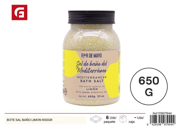 Bote de sales de baño de limón 650g - Cuidado personal y productos de baño