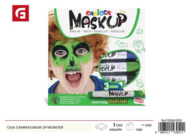 Caja con 3 barras de pintura facial de monstruo - Material escolar
