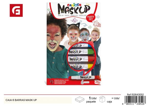 Caja de 6 barras de color máscara - Papelería