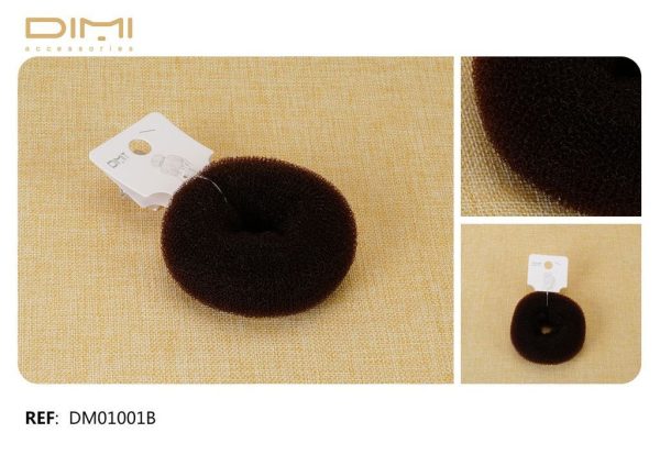 Coletero donut marrón oscuro 10 cm 12/U DM01001B - Accesorios de belleza para peinados