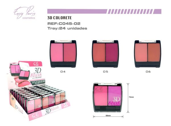 Colorete 3D doble 24 unidades - Cosméticos