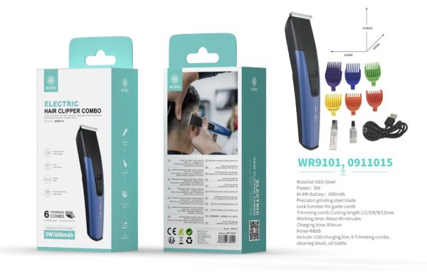 Combo de cortadora de cabello eléctrico 600mAh 5W azul IKREA WR9101 - Secadores de pelo
