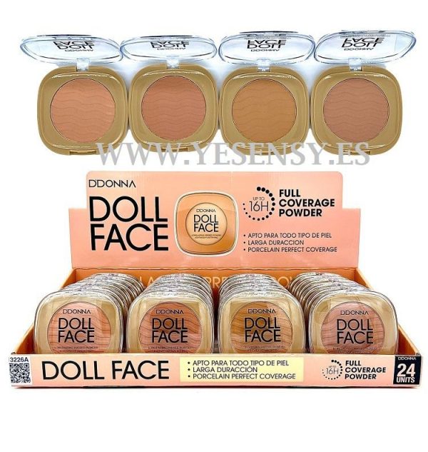 Compact powder Doll Face 24/u 13226A DD para maquillaje