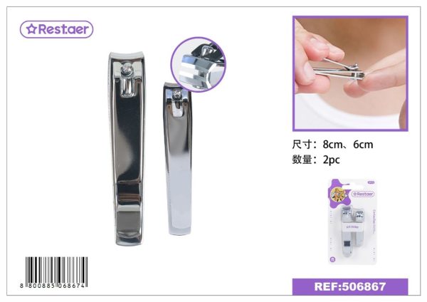 Cortaúñas de acero al carbono 2pcs - Accesorios de belleza