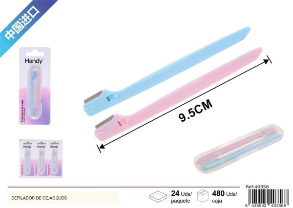 Depilador de cejas en estuche plástico 2 pcs - Herramienta para cejas