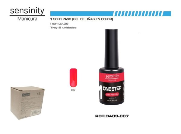 Esmalte gel rojo UV/LED 1 paso color polish para manicura
