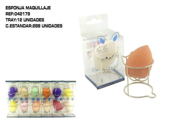 Esponja de maquillaje con soporte 12/U - Esponjas para el rostro - Imagen 2